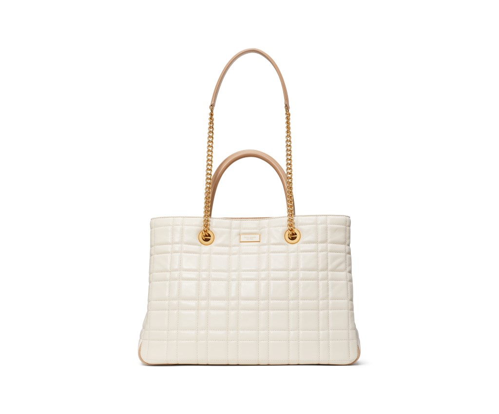 Evelyn Quilted Medium Convertible Shopper Bag (Ivory)